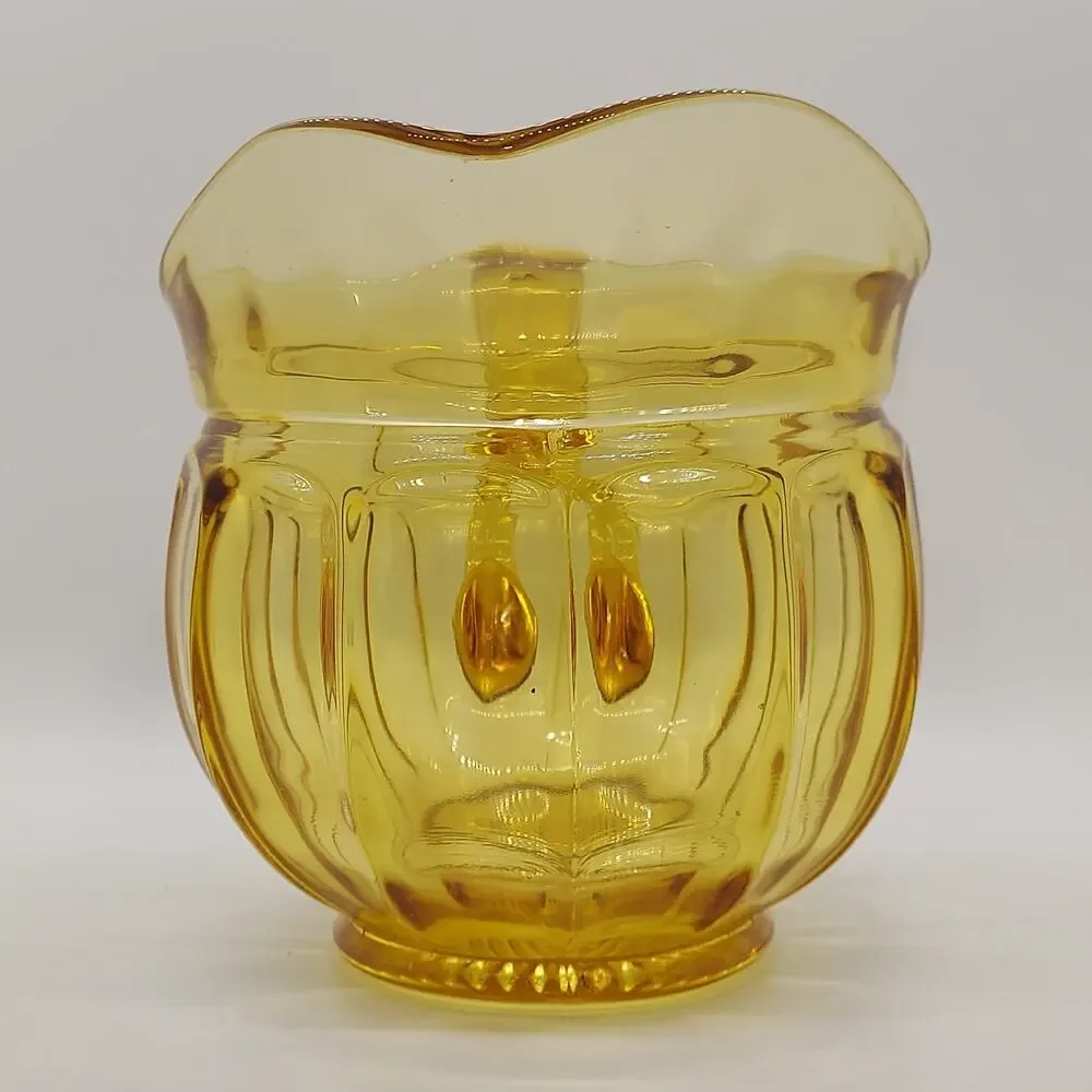 Vintage Imperial Glass Old Williamsburg Yellow Amber Pitcher 48oz 1970s Colonial